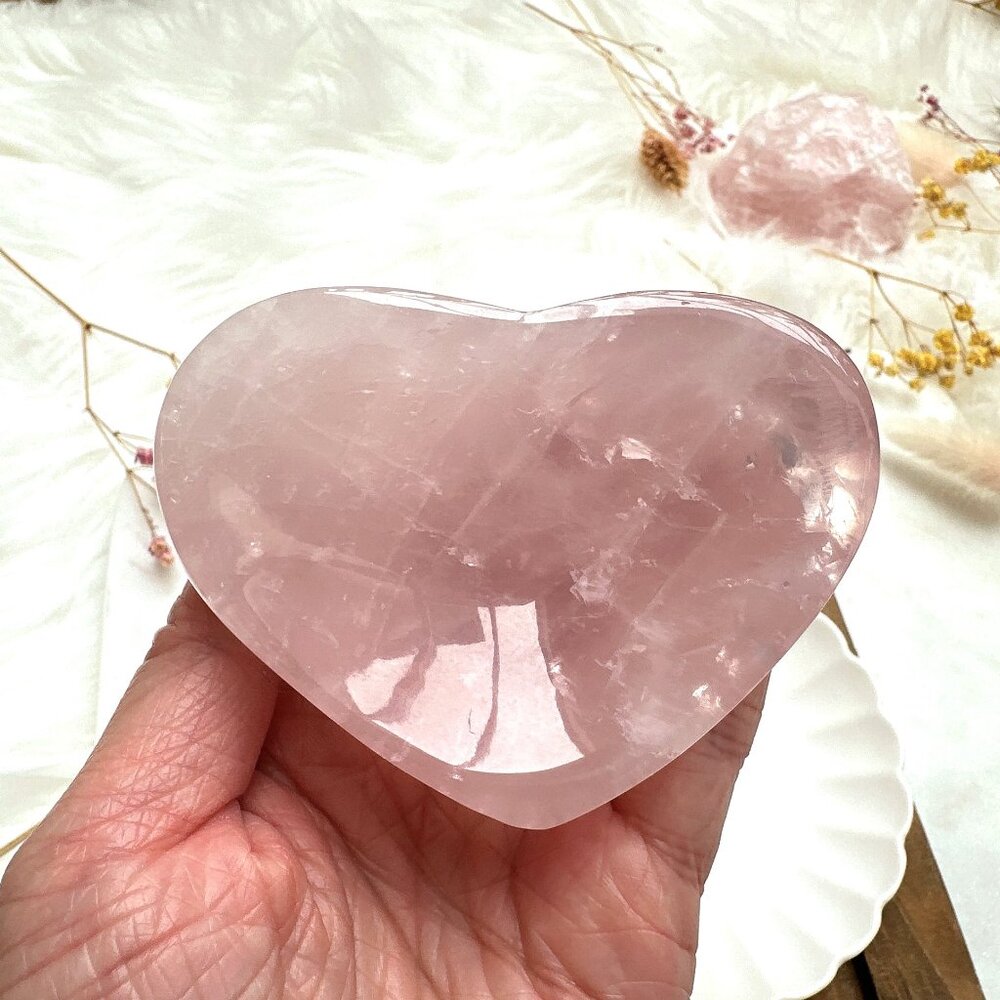 Beautiful Small Rose Quartz Heart Bowl/Dish